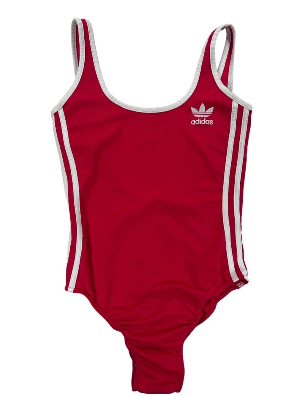 Adidas Originals  3-Stripes One-Piece Swimsuit Red White Size M, Sporty, Classic
